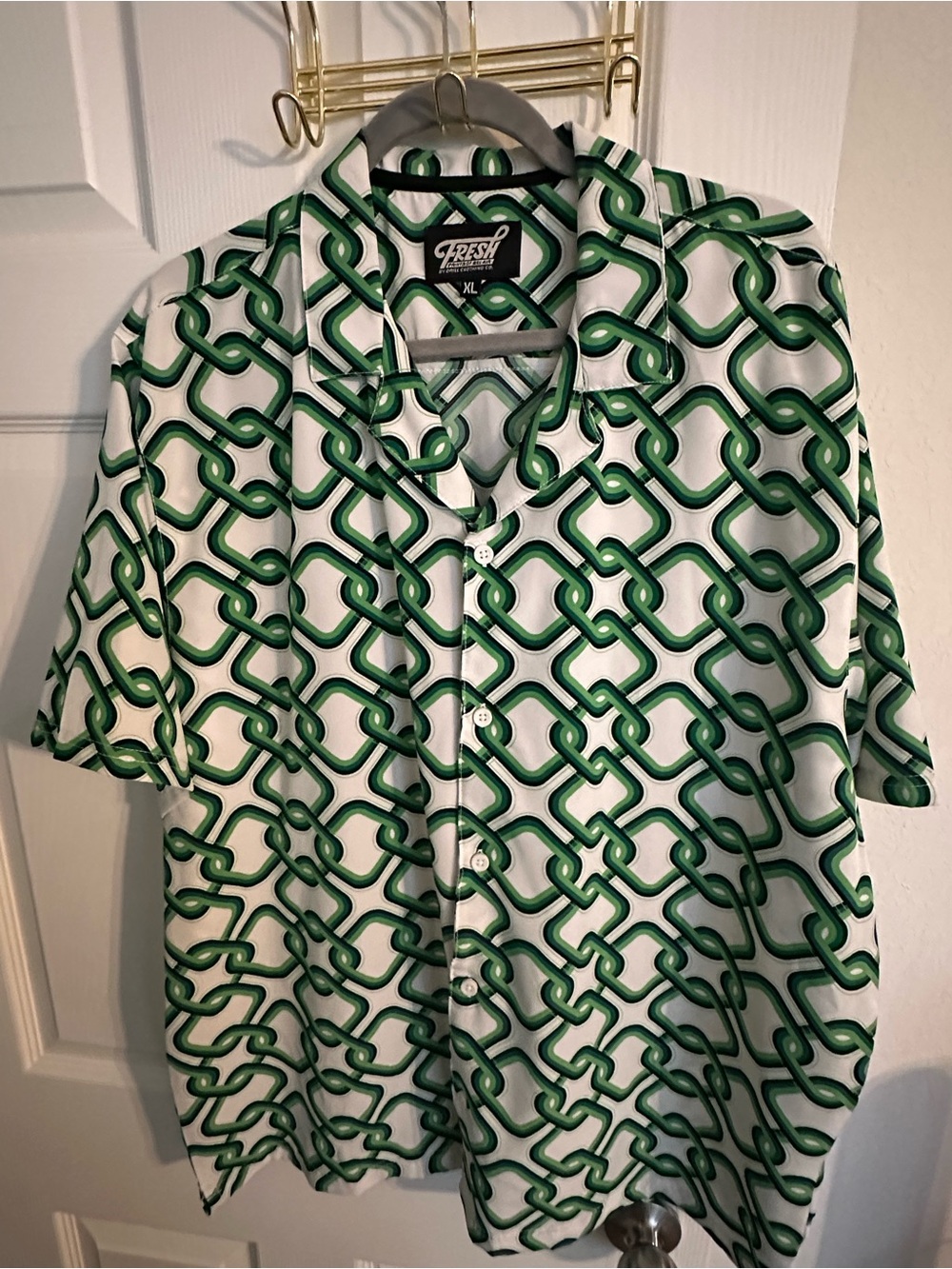 fresh Men's Short Sleeve Button-Down Shirt with matching shorts